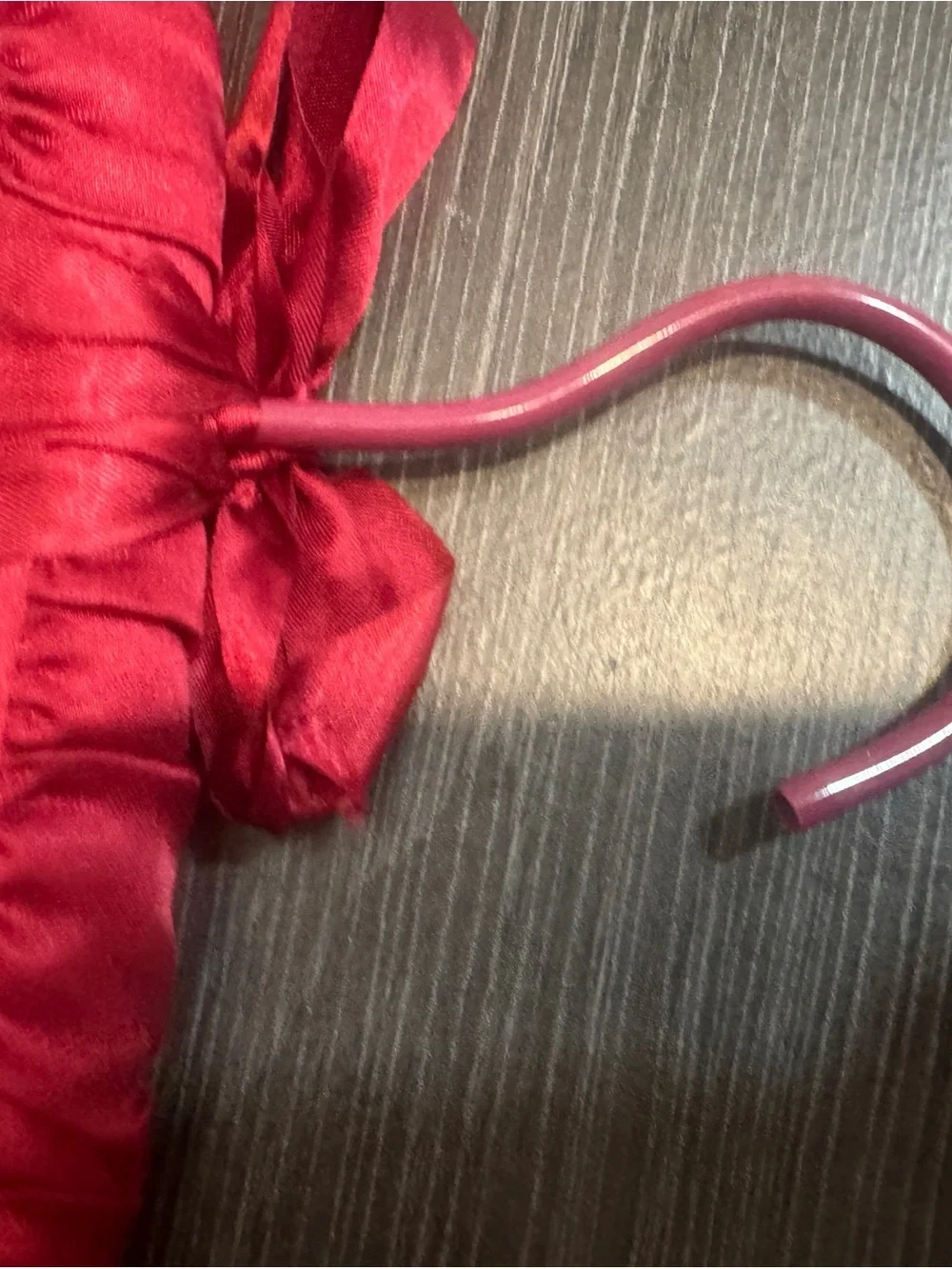 Padded Satin Hanger with Bow - Deep Pink